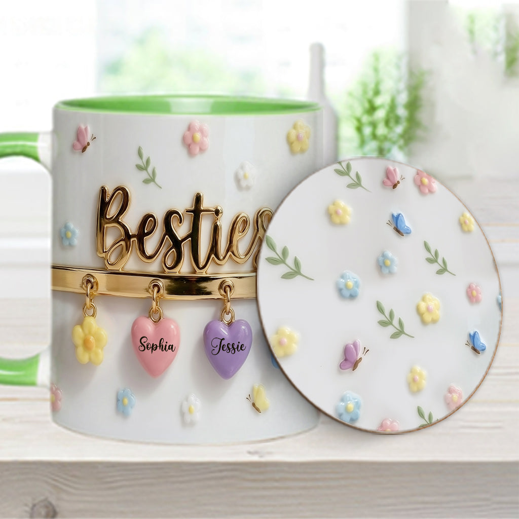 I Wish We Lived Closer Perfect Gift For Besties - Personalized Bestie Accent Mug & Coaster