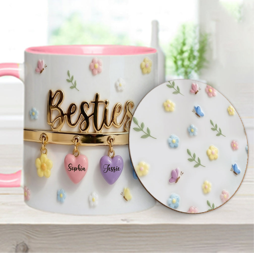 I Wish We Lived Closer Perfect Gift For Besties - Personalized Bestie Accent Mug & Coaster