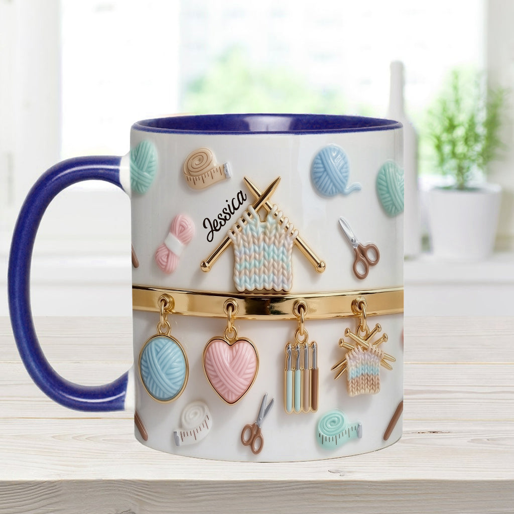 Love Crocheting / Knitting - Personalized Crocheting Accent Mug & Coaster