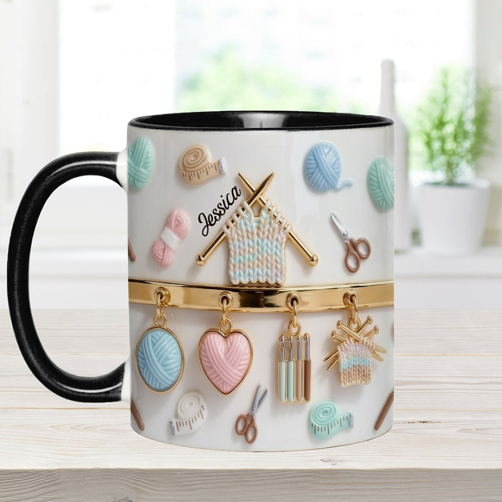 Love Crocheting / Knitting - Personalized Crocheting Accent Mug & Coaster