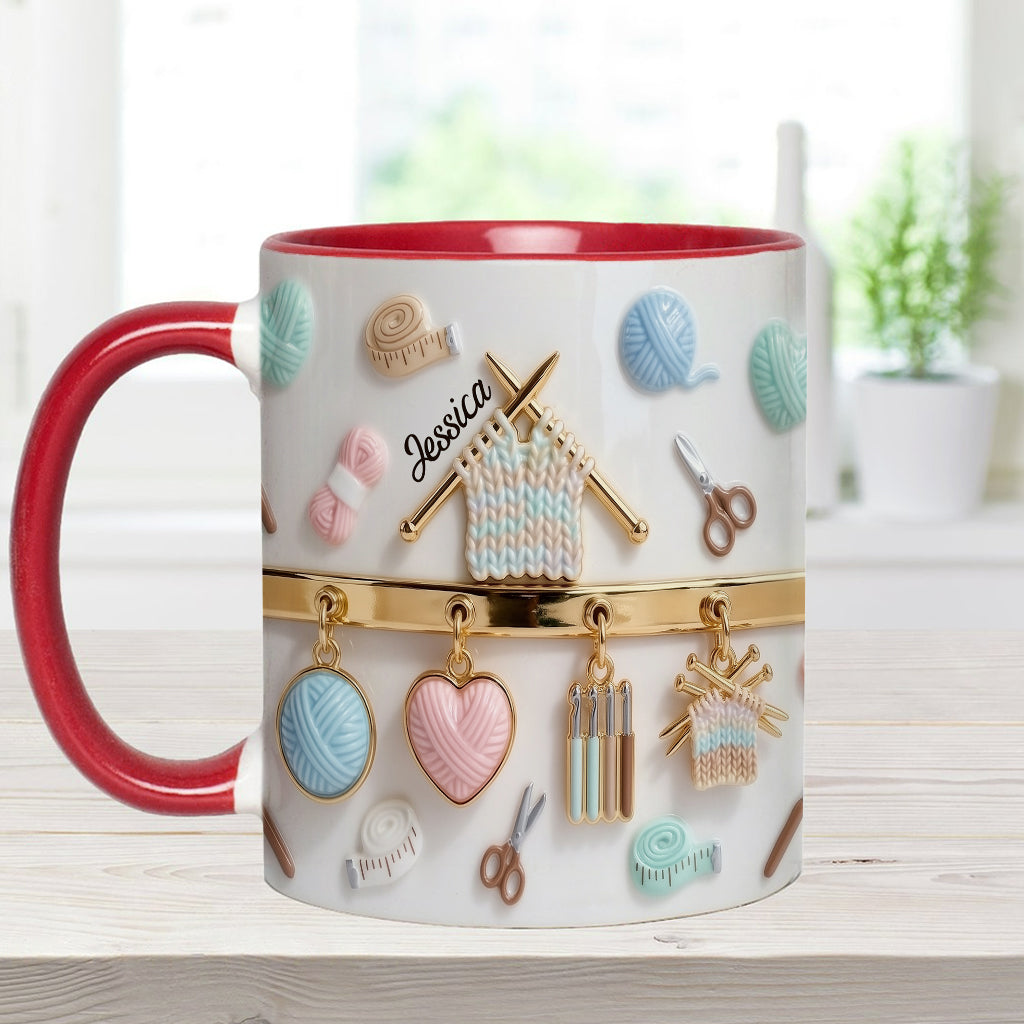 Love Crocheting / Knitting - Personalized Crocheting Accent Mug & Coaster