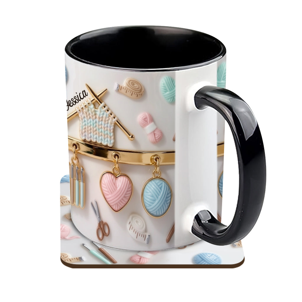 Love Crocheting / Knitting - Personalized Crocheting Accent Mug & Coaster
