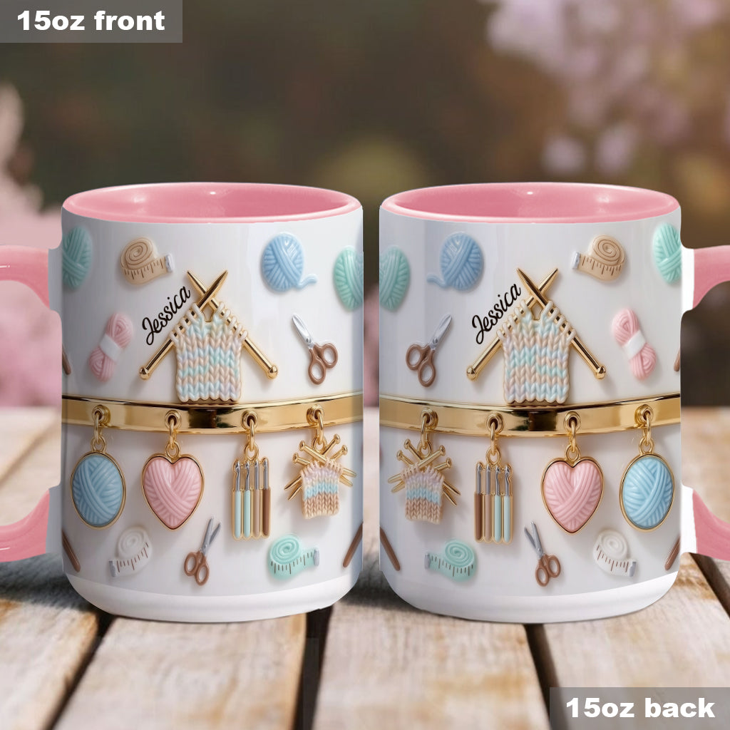 Love Crocheting / Knitting - Personalized Crocheting Accent Mug & Coaster