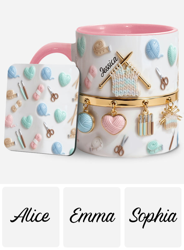 Love Crocheting / Knitting - Personalized Crocheting Accent Mug & Coaster