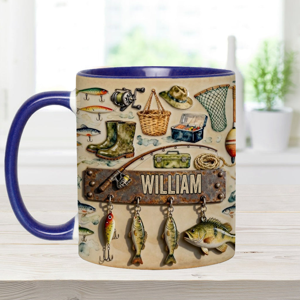 Perfect Gift For Fishing Lovers - Personalized Fishing Accent Mug & Coaster