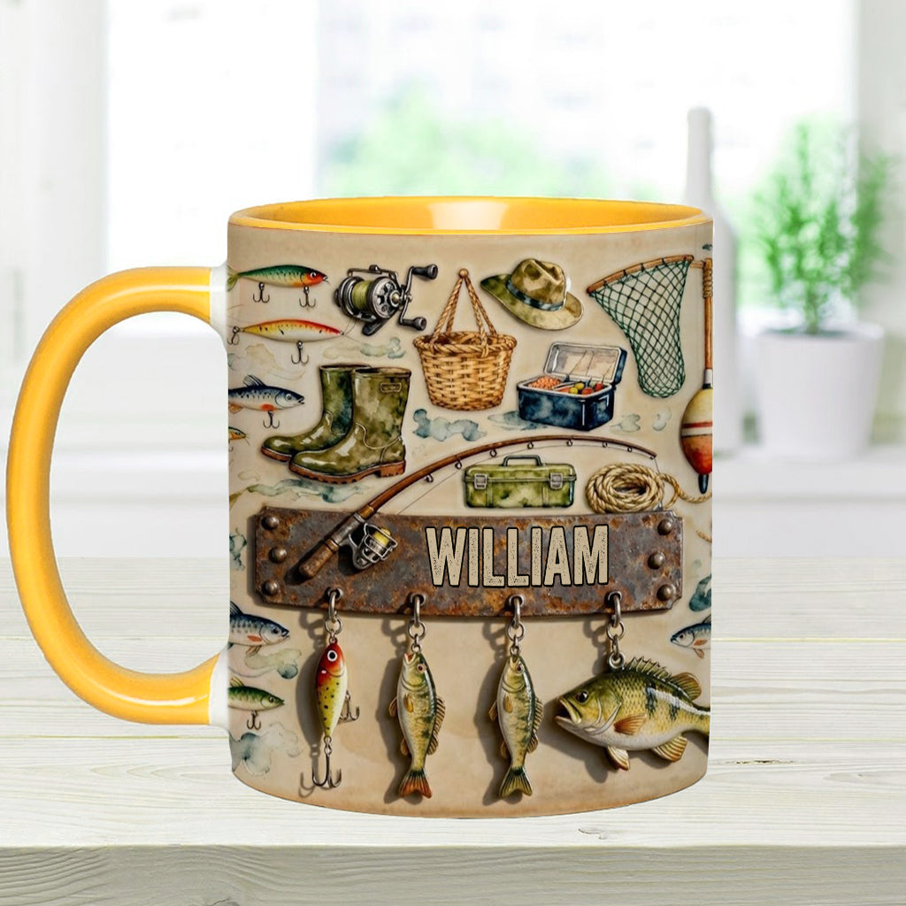 Perfect Gift For Fishing Lovers - Personalized Fishing Accent Mug & Coaster