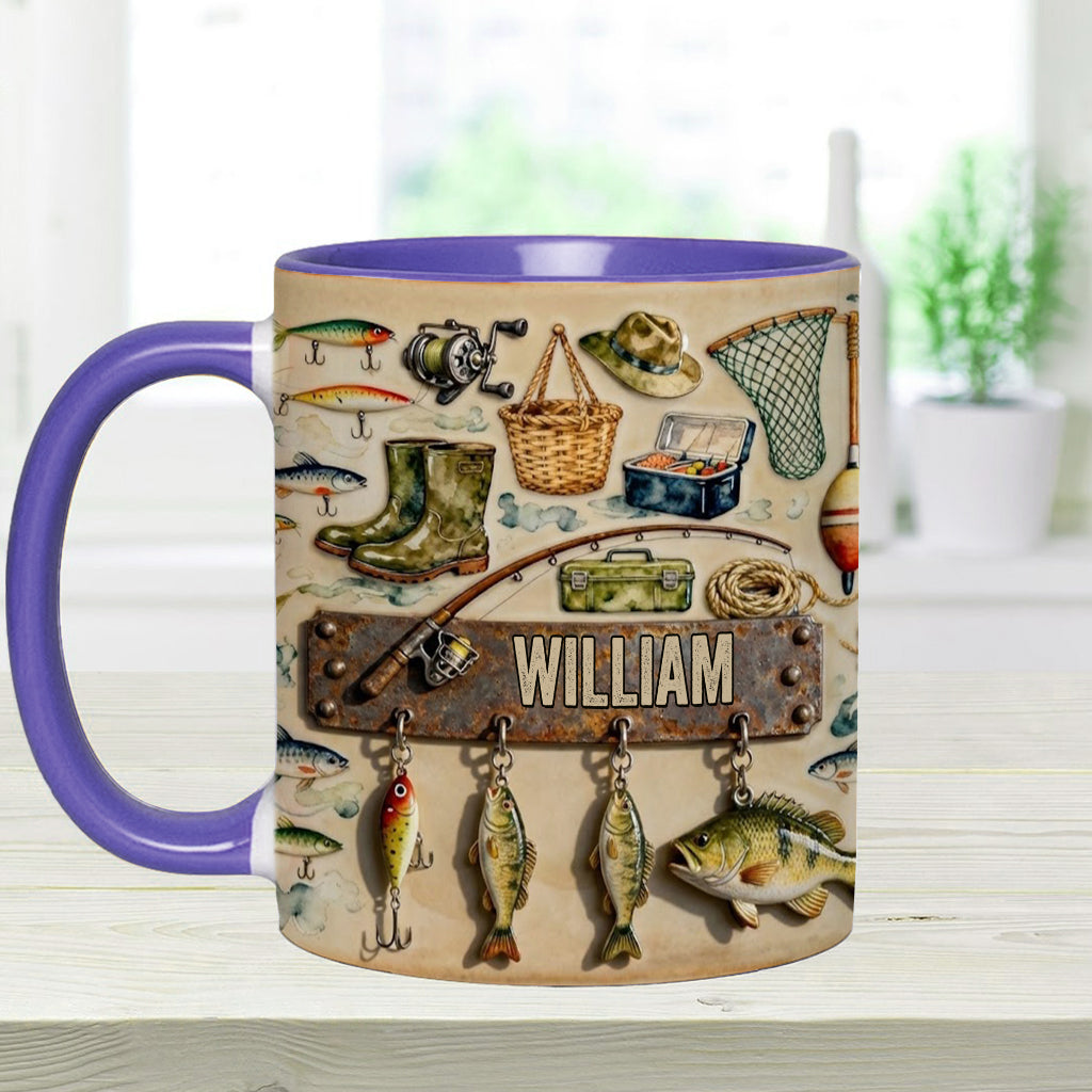 Perfect Gift For Fishing Lovers - Personalized Fishing Accent Mug & Coaster