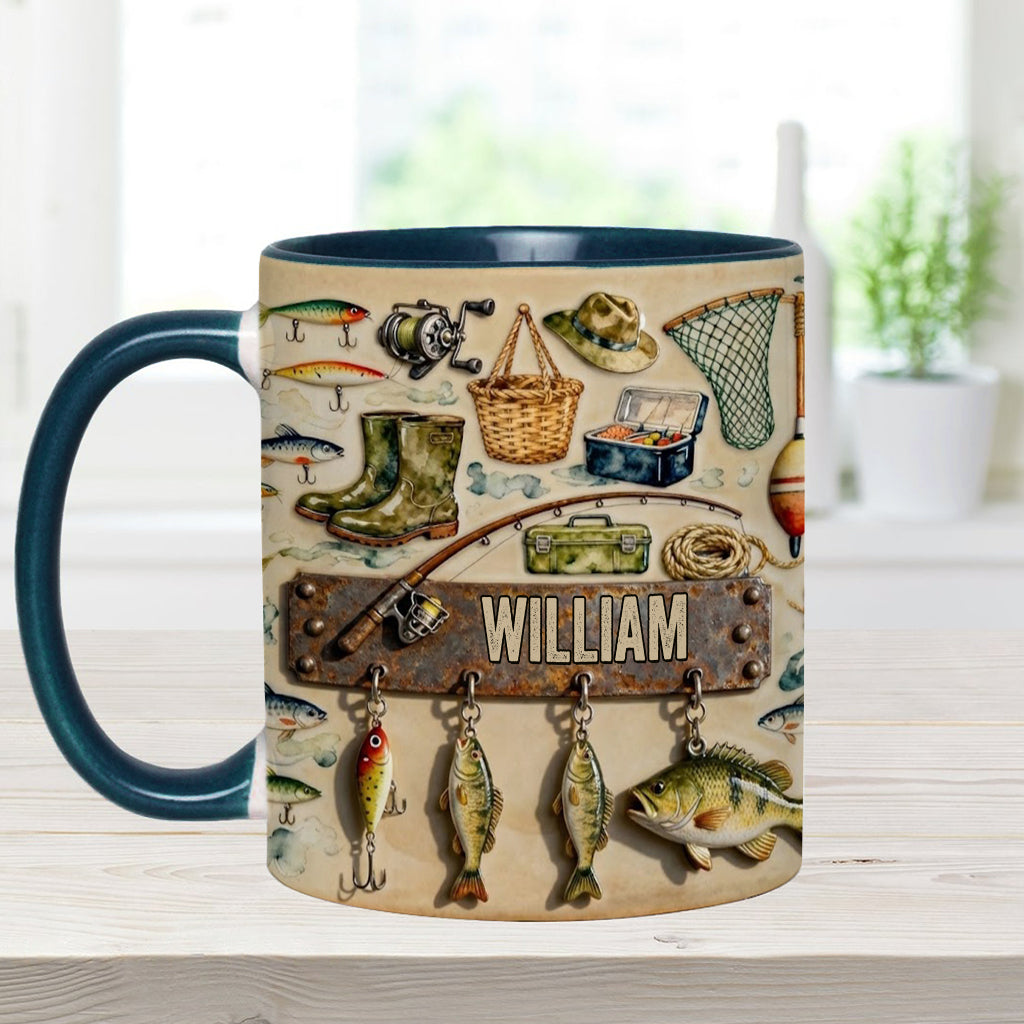 Perfect Gift For Fishing Lovers - Personalized Fishing Accent Mug & Coaster