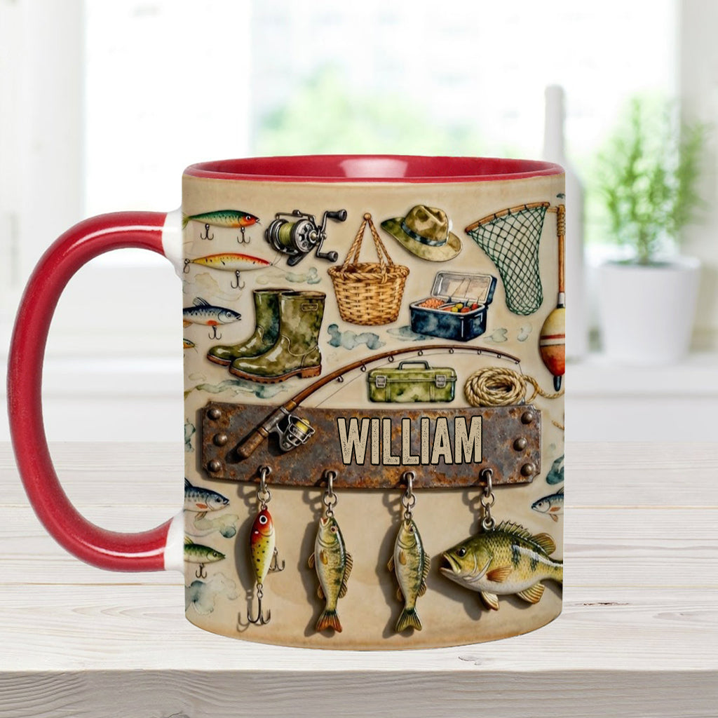 Perfect Gift For Fishing Lovers - Personalized Fishing Accent Mug & Coaster