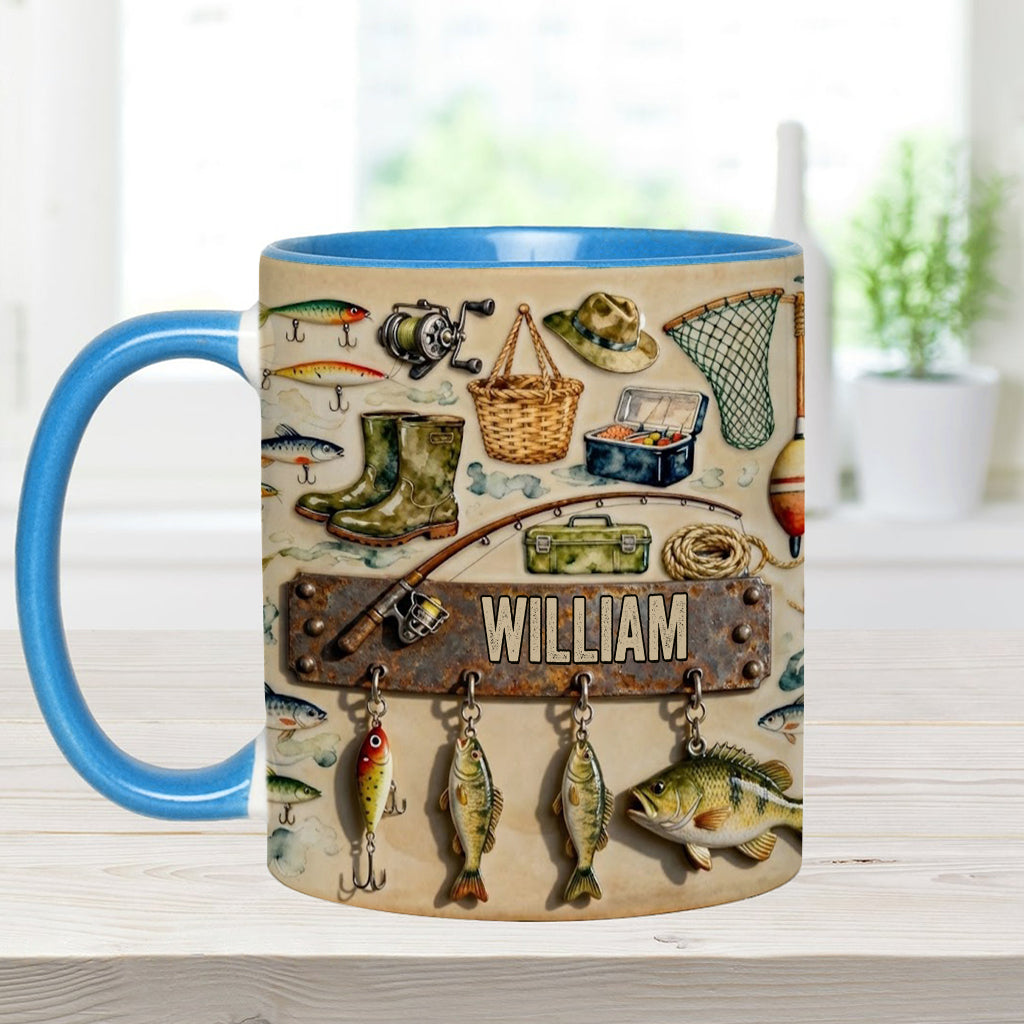 Perfect Gift For Fishing Lovers - Personalized Fishing Accent Mug & Coaster