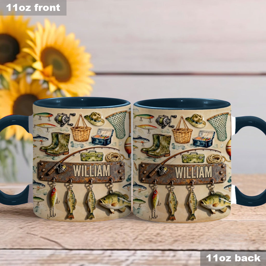 Perfect Gift For Fishing Lovers - Personalized Fishing Accent Mug & Coaster
