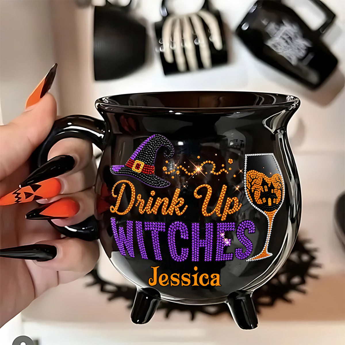 Drink Up Witches - Personalized Witch Cauldron Mug