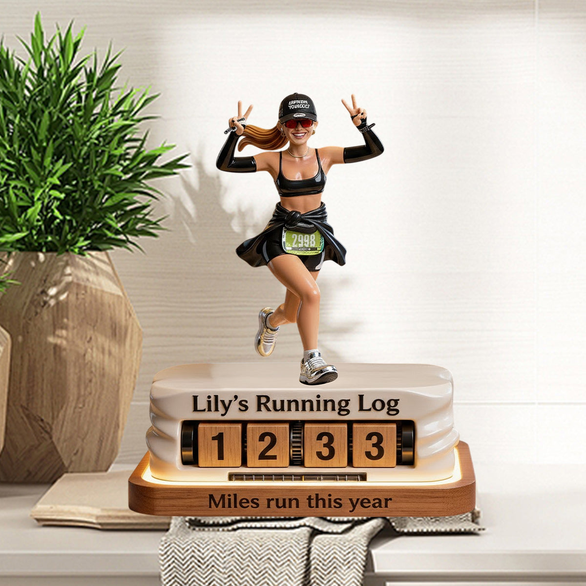Miles This Year - Personalized Running Interchangeable Plaque