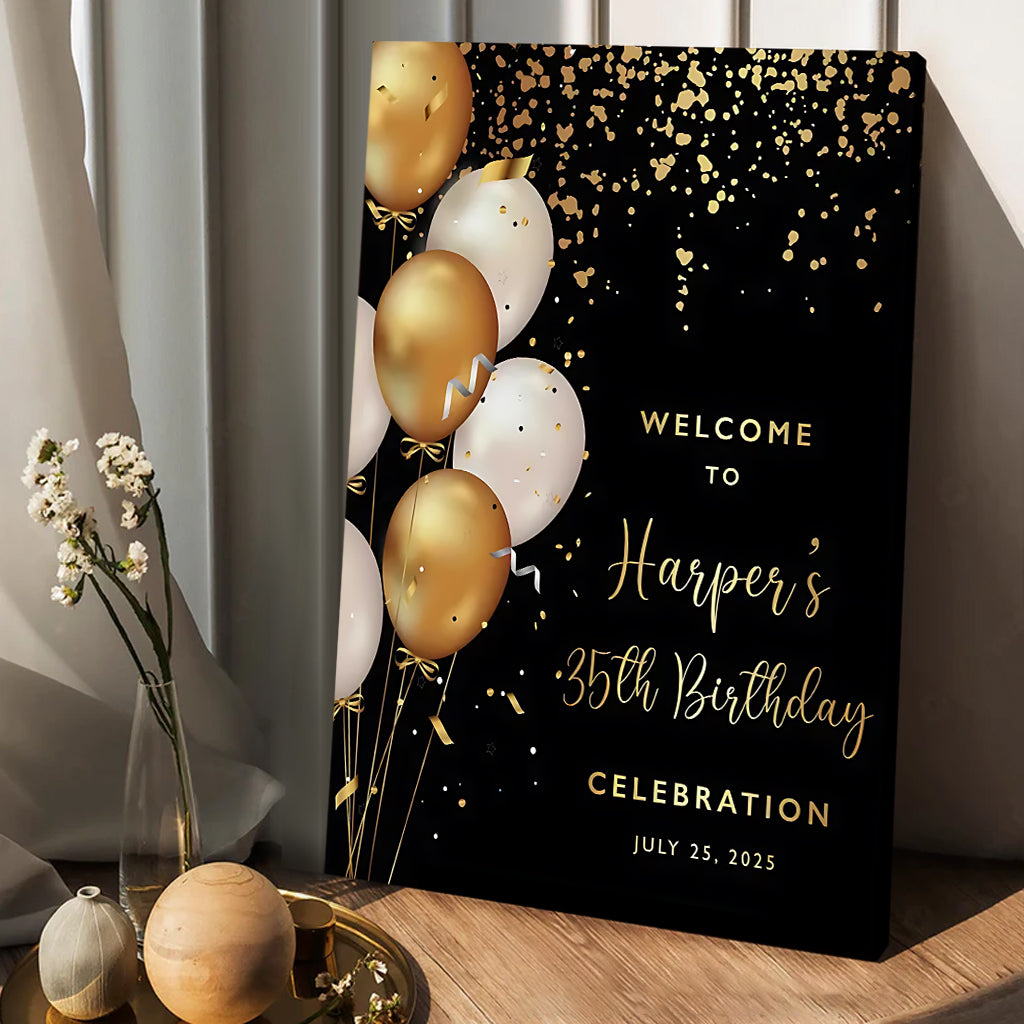 Happy Birthday - Personalized Birthday Canvas And Poster