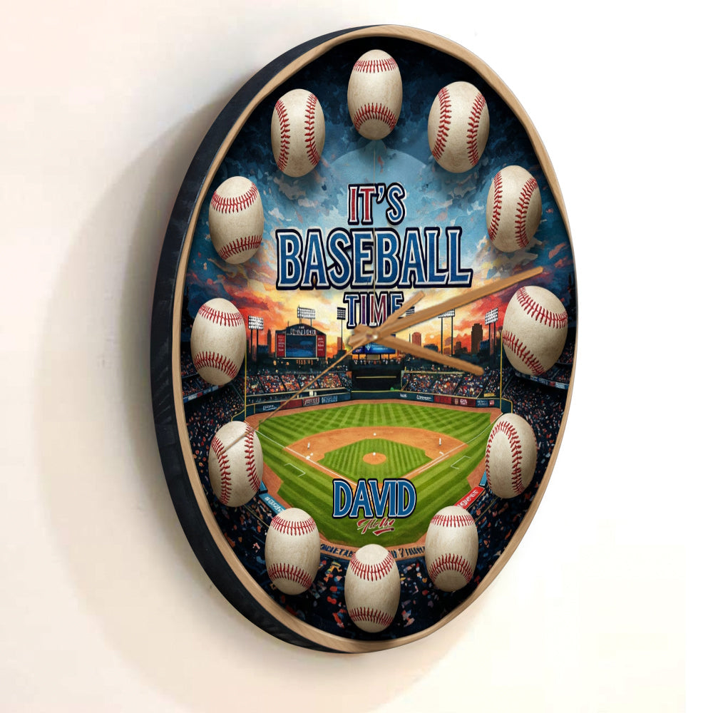 It's Baseball Time - Personalized Baseball Wall Clock