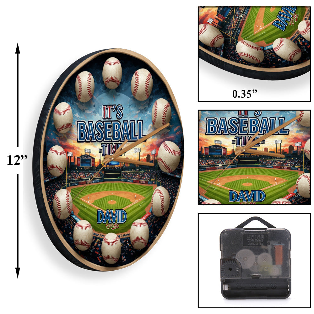 It's Baseball Time - Personalized Baseball Wall Clock