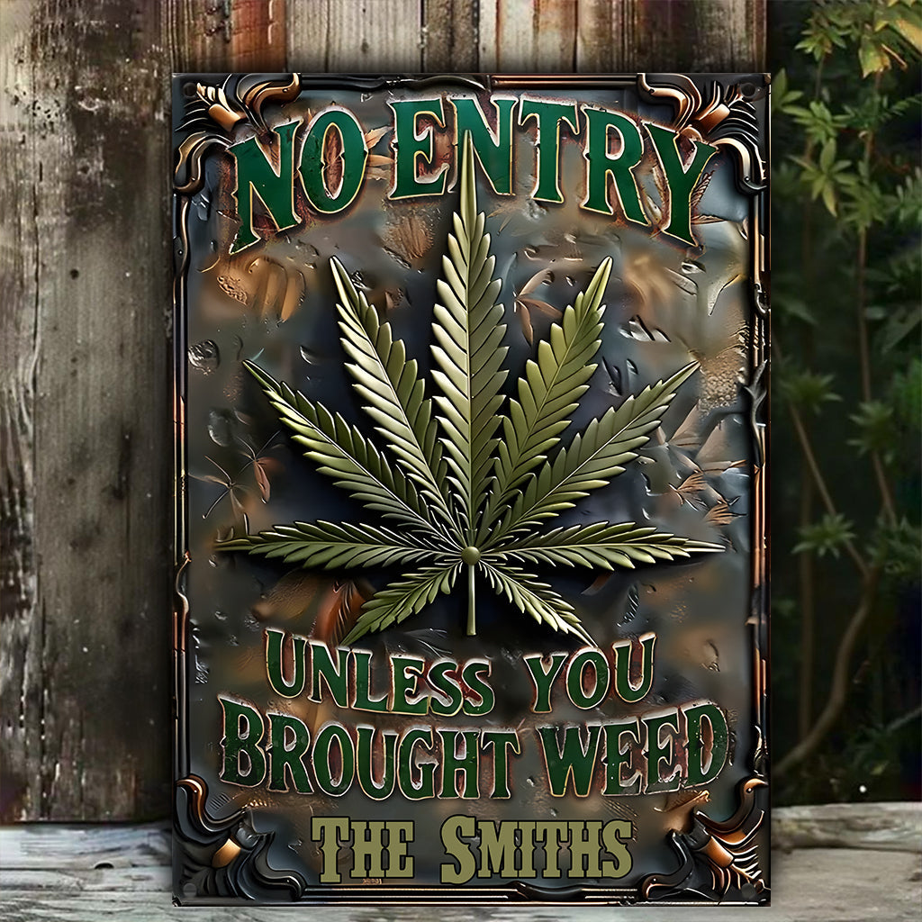 High Life - Personalized Weed Rectangle Metal Sign