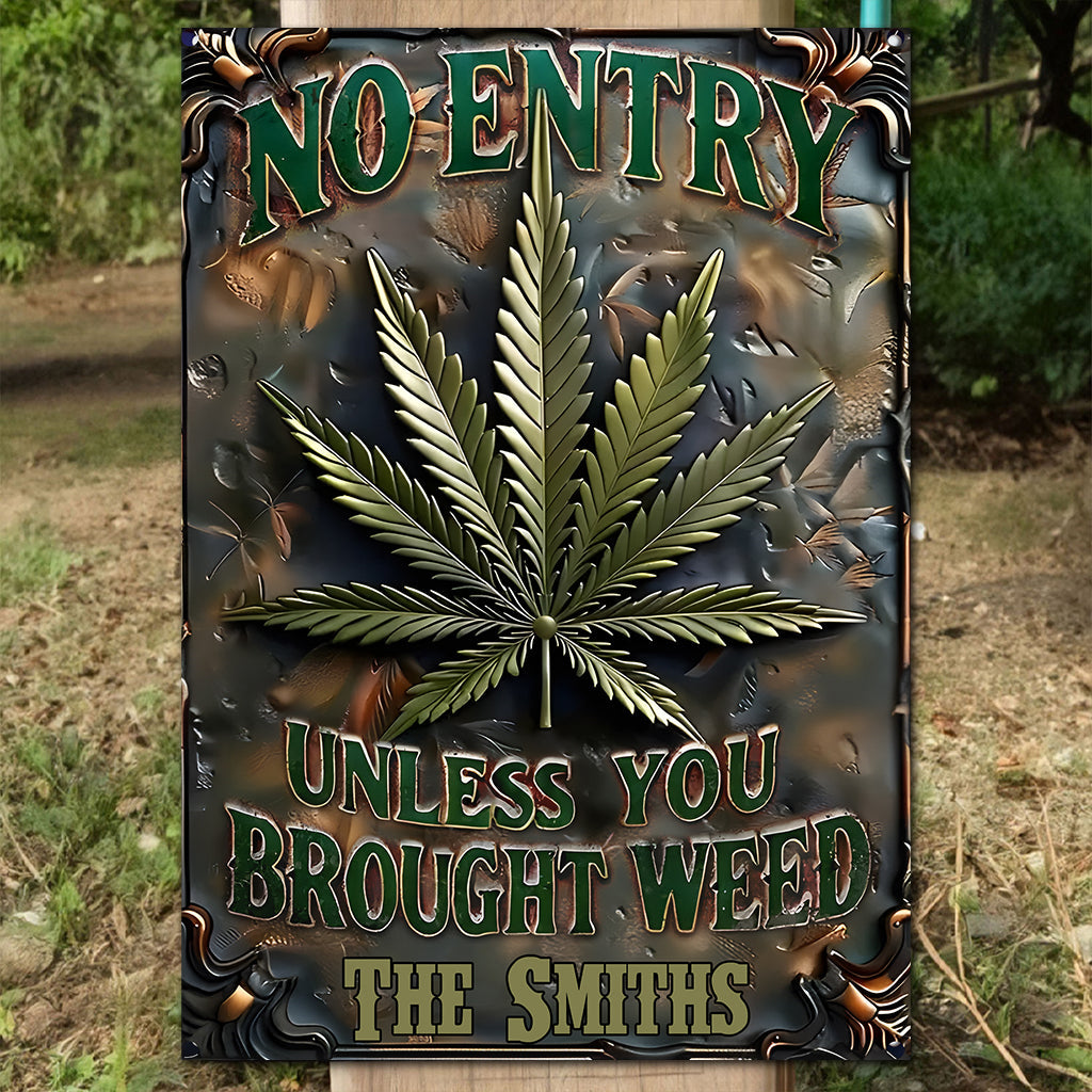 High Life - Personalized Weed Rectangle Metal Sign