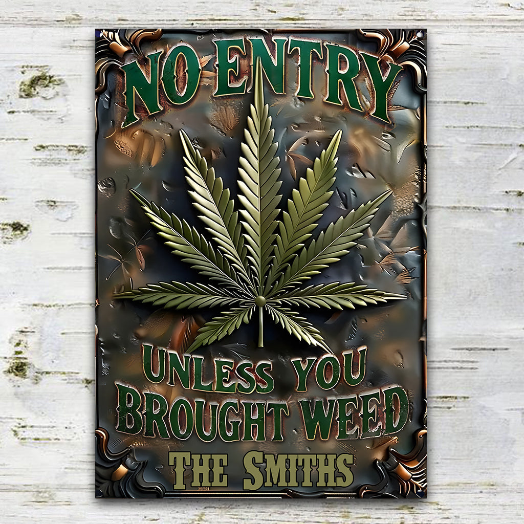 High Life - Personalized Weed Rectangle Metal Sign