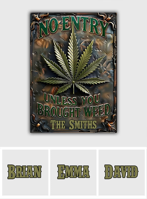 High Life - Personalized Weed Rectangle Metal Sign