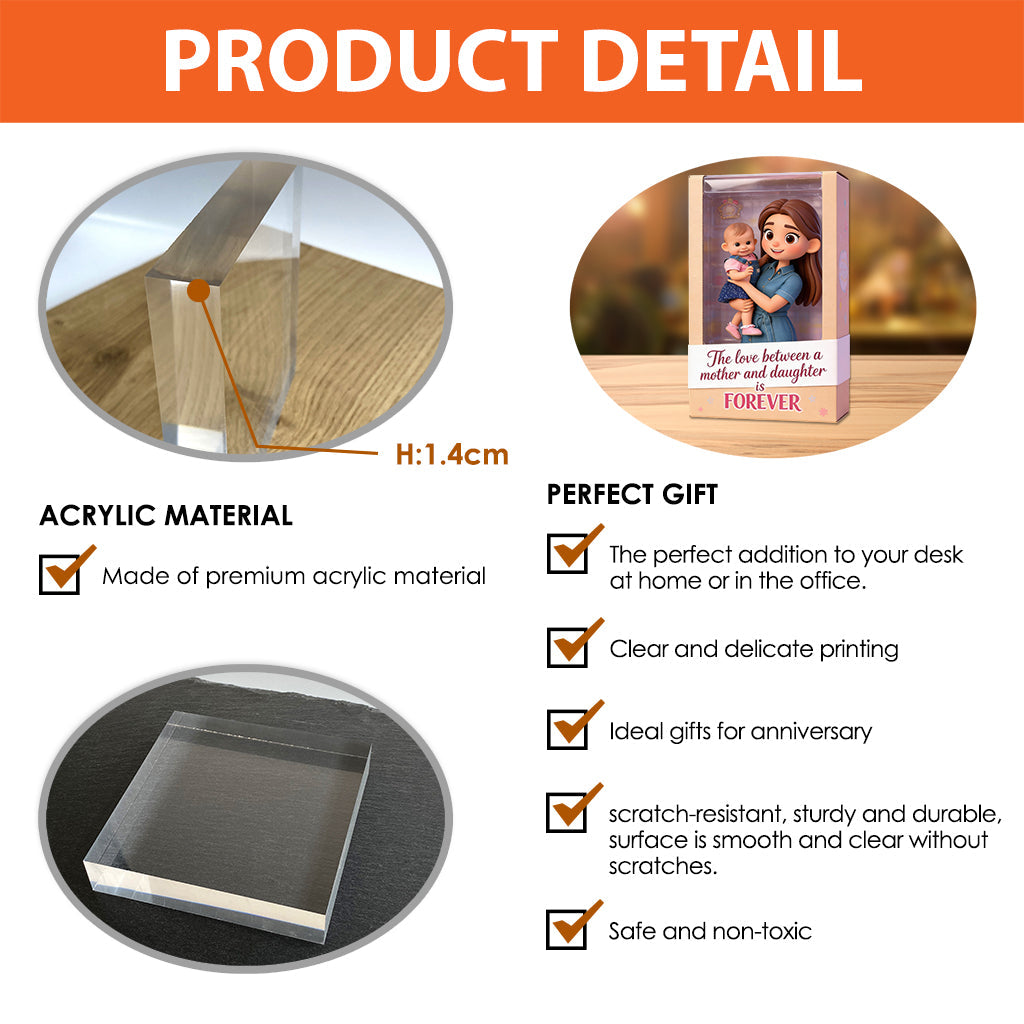 Mother And Daughter - Personalized Mother Custom Shaped Acrylic Plaque