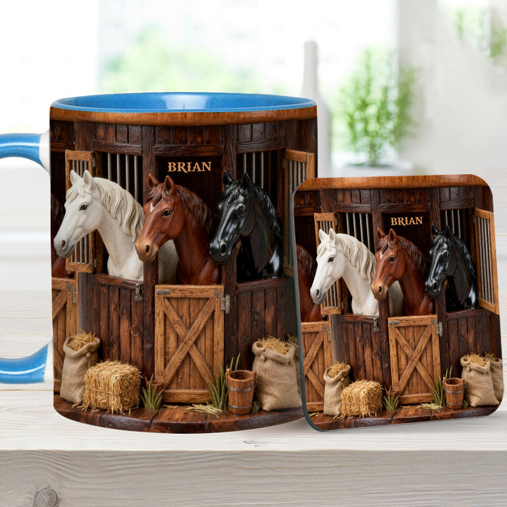 Stable - Personalized Horse Accent Mug & Coaster