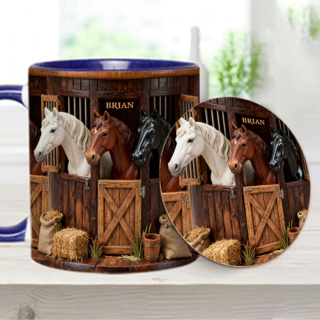 Stable - Personalized Horse Accent Mug & Coaster