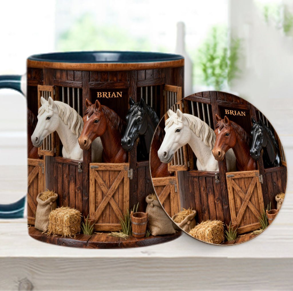 Stable - Personalized Horse Accent Mug & Coaster