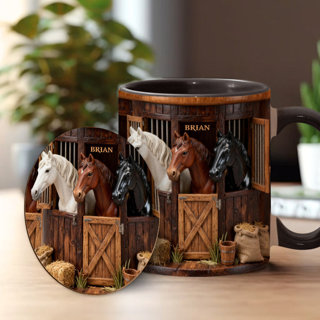 Stable - Personalized Horse Accent Mug & Coaster