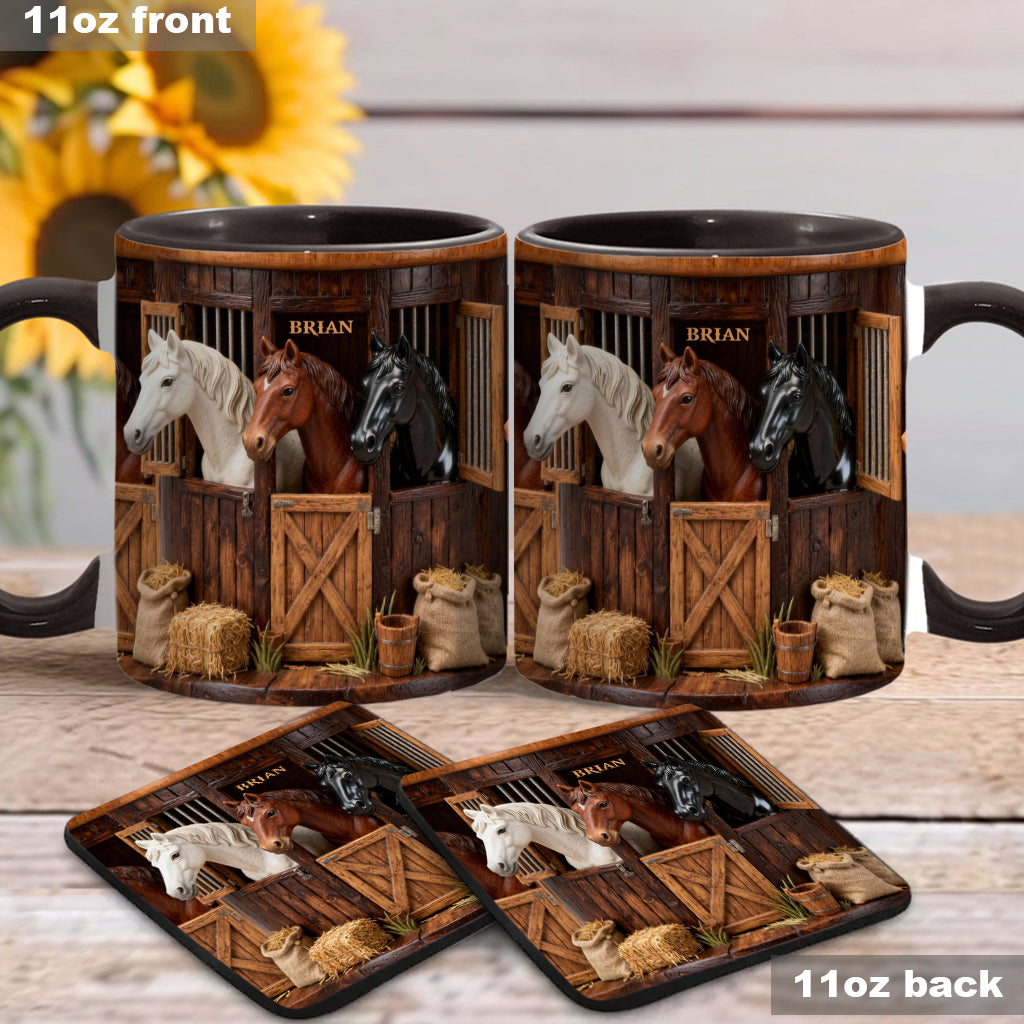 Stable - Personalized Horse Accent Mug & Coaster