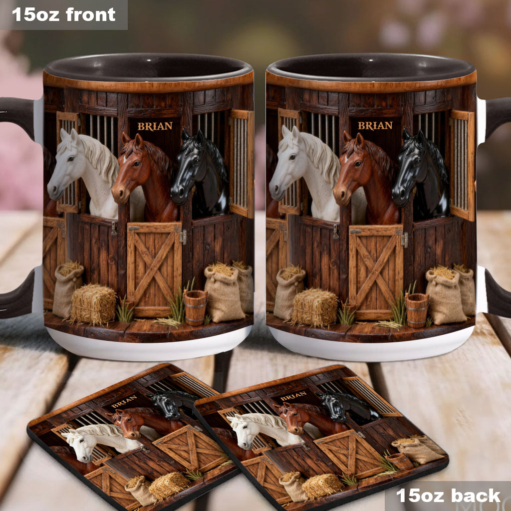 Stable - Personalized Horse Accent Mug & Coaster