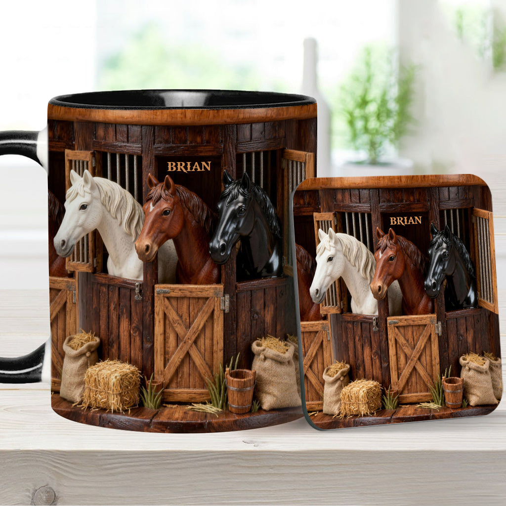 Stable - Personalized Horse Accent Mug & Coaster