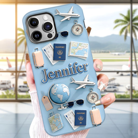 Just A Girl Who Loves Travelings - Personalized Travelling Full Print Phone Case