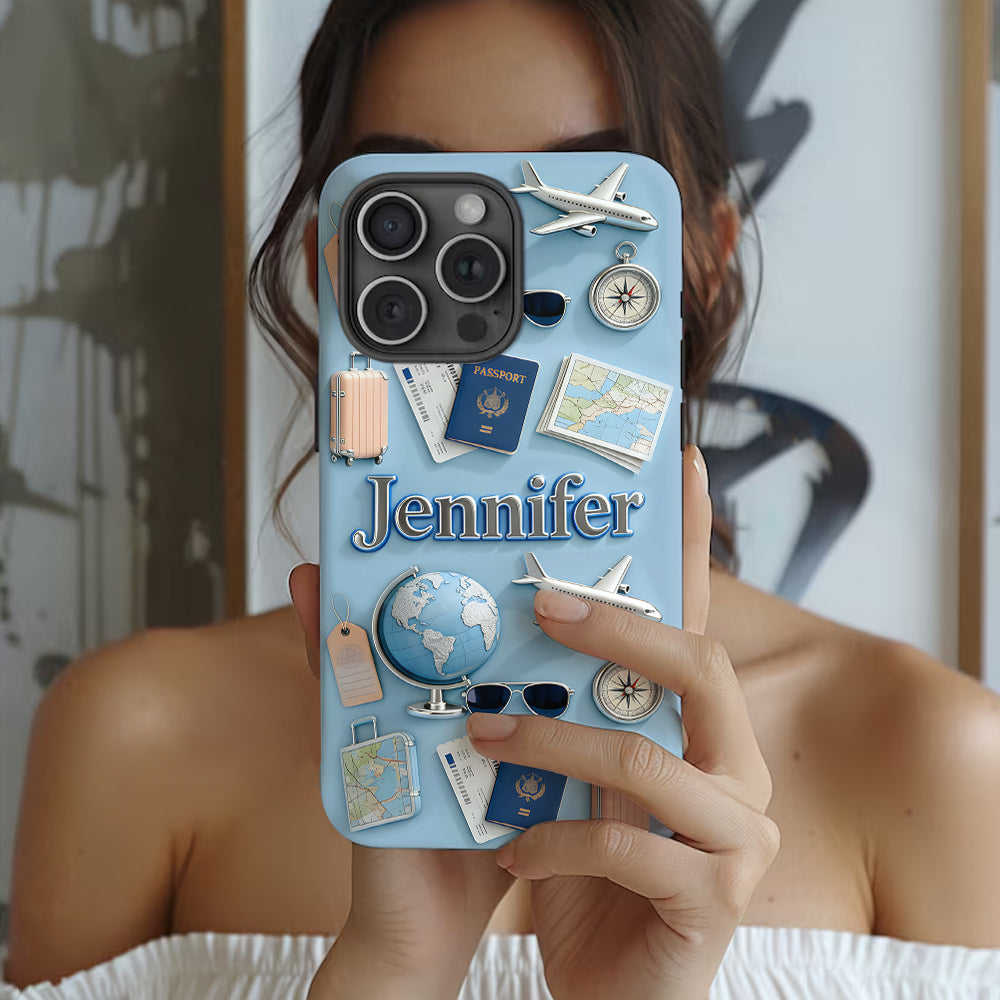 Just A Girl Who Loves Travelings - Personalized Travelling Full Print Phone Case