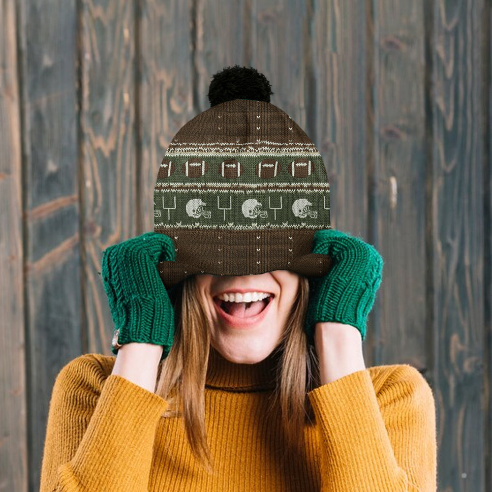 Touchdown Style Winter - Personalized Football Beanie Hat