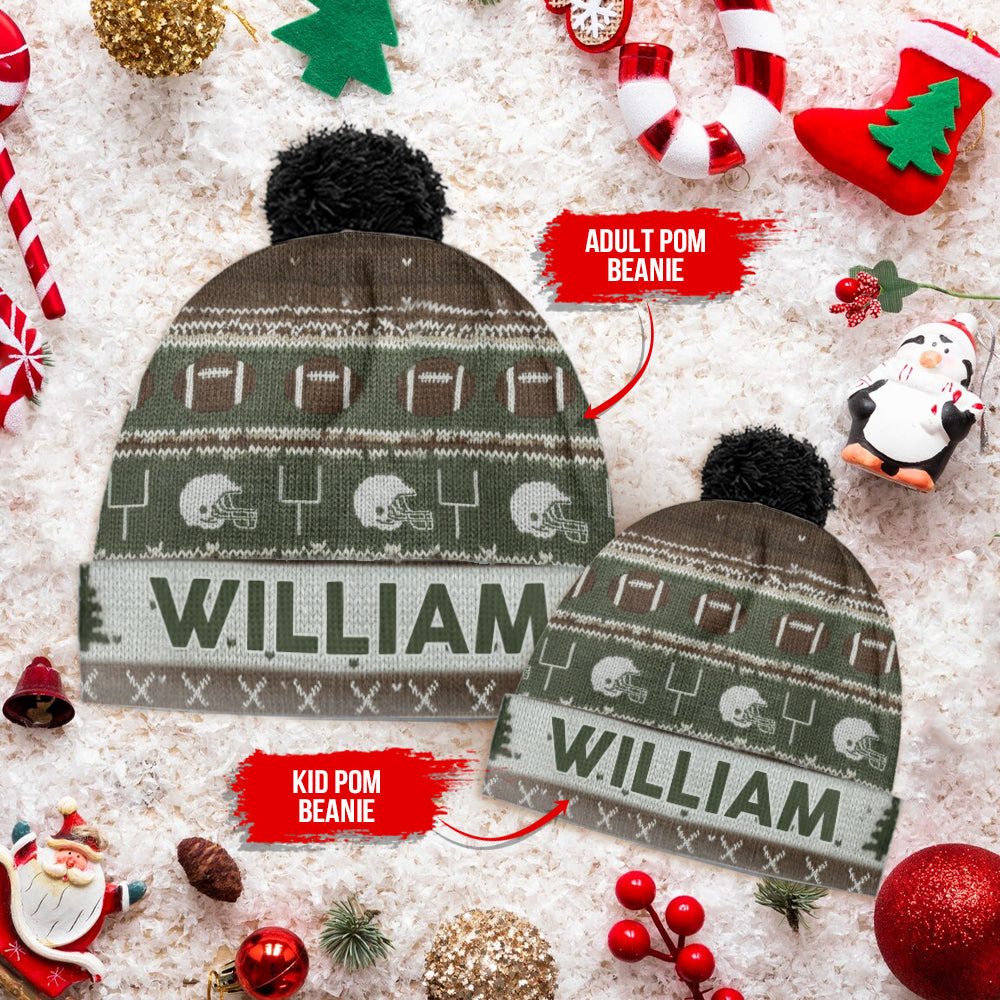 Touchdown Style Winter - Personalized Football Beanie Hat