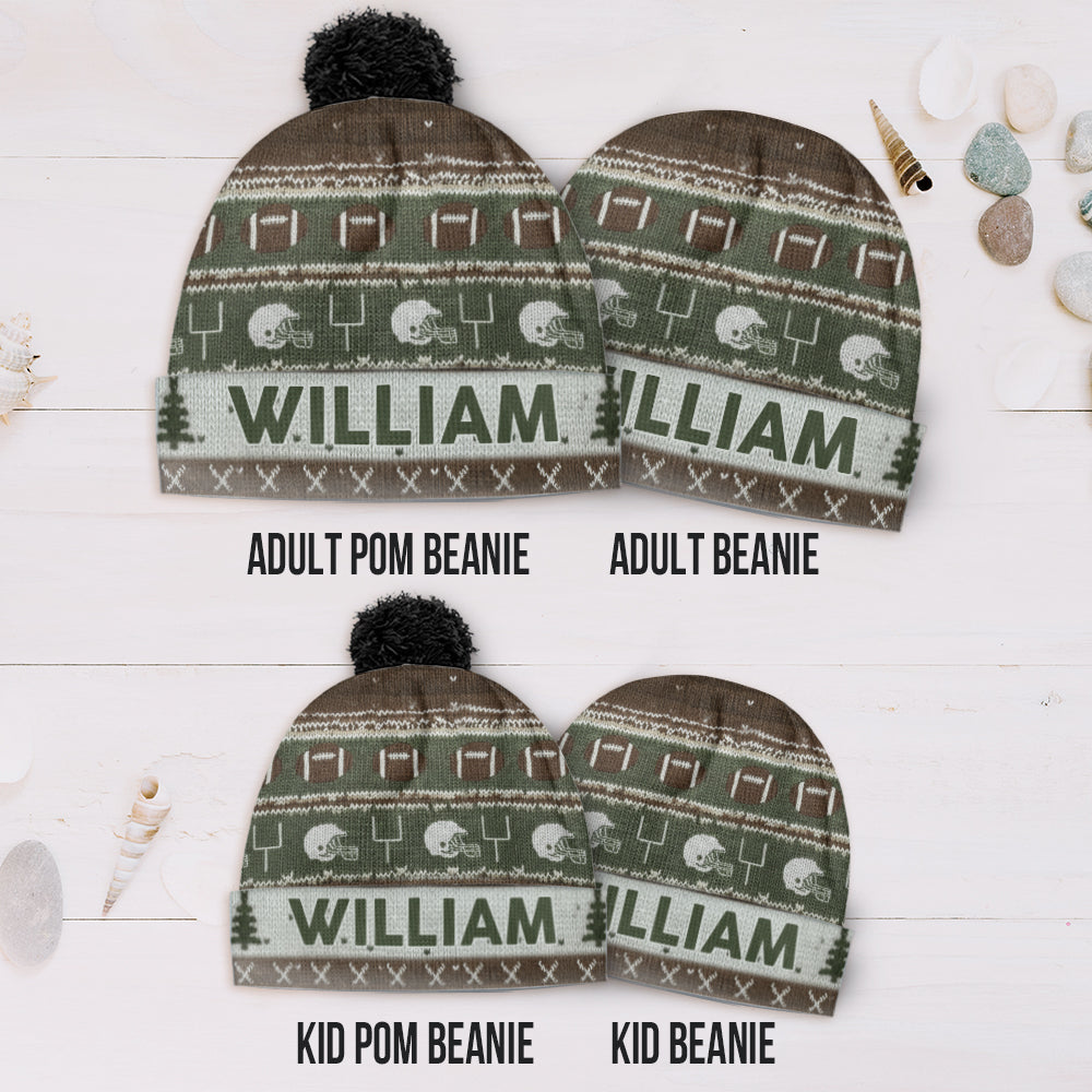 Touchdown Style Winter - Personalized Football Beanie Hat