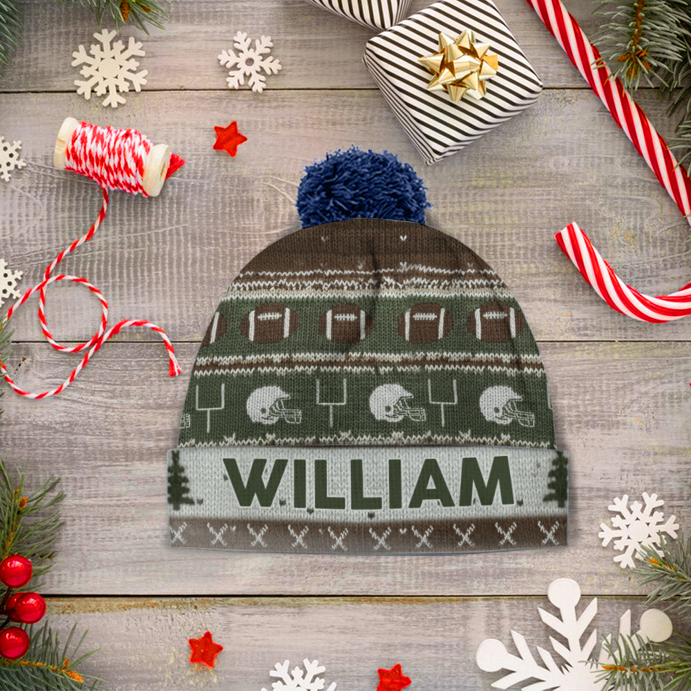 Touchdown Style Winter - Personalized Football Beanie Hat