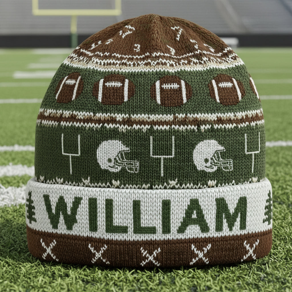 Touchdown Style Winter - Personalized Football Beanie Hat