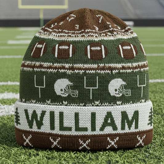 Touchdown Style Winter - Personalized Football Beanie Hat