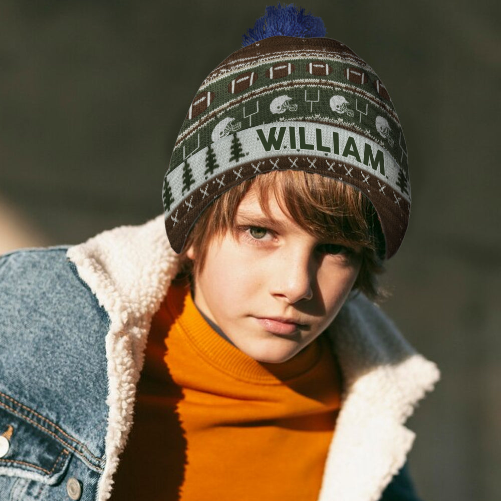 Touchdown Style Winter - Personalized Football Beanie Hat