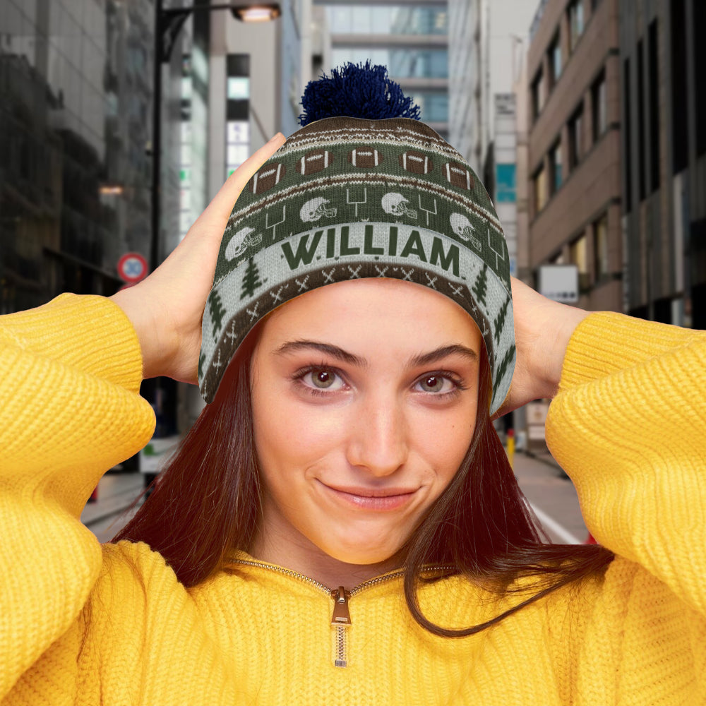 Touchdown Style Winter - Personalized Football Beanie Hat