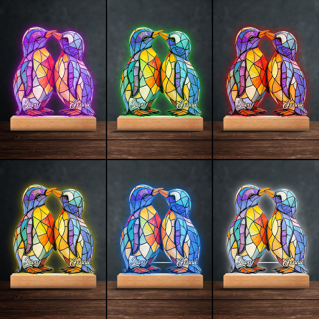 You Are My Penguin - Personalized Penguin Lover Shaped Plaque Light Base