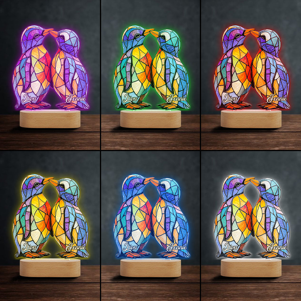You Are My Penguin - Personalized Penguin Lover Shaped Plaque Light Base