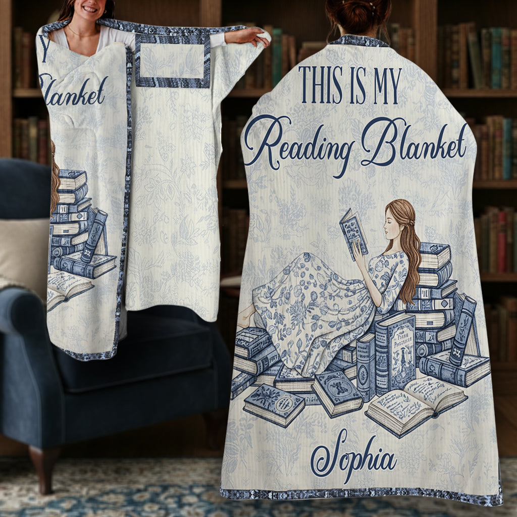 This Is My Reading Blanket - Personalized Book Wearable Blanket