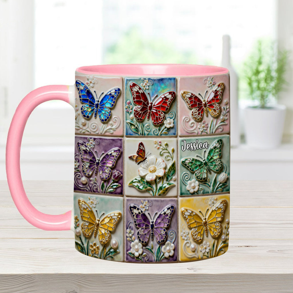 Love Butterflies - Personalized Butterfly Accent Mug
