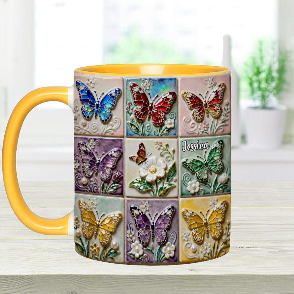 Love Butterflies - Personalized Butterfly Accent Mug