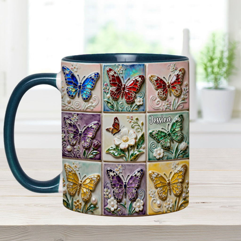 Love Butterflies - Personalized Butterfly Accent Mug