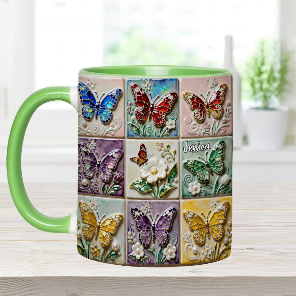 Love Butterflies - Personalized Butterfly Accent Mug