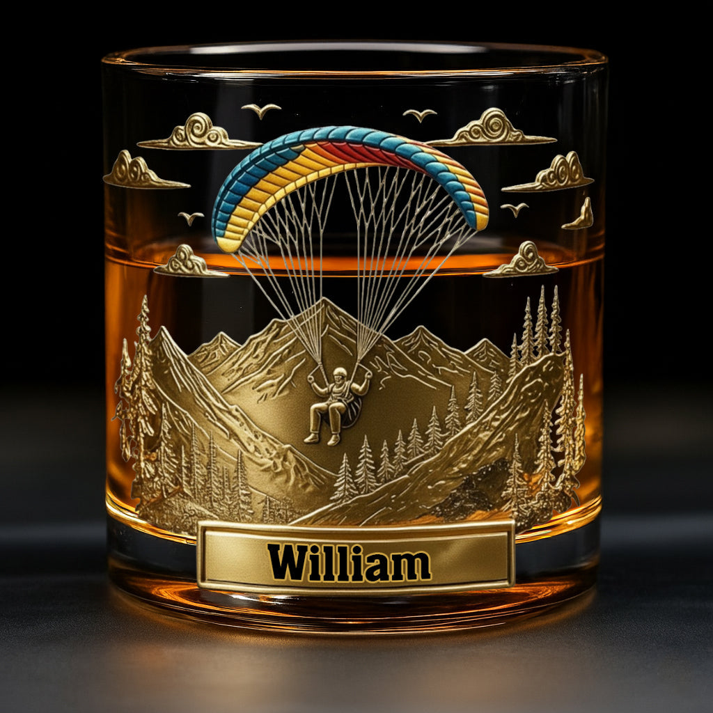 Sky Master - Personalized Parachute/Paragliding Whiskey Glass